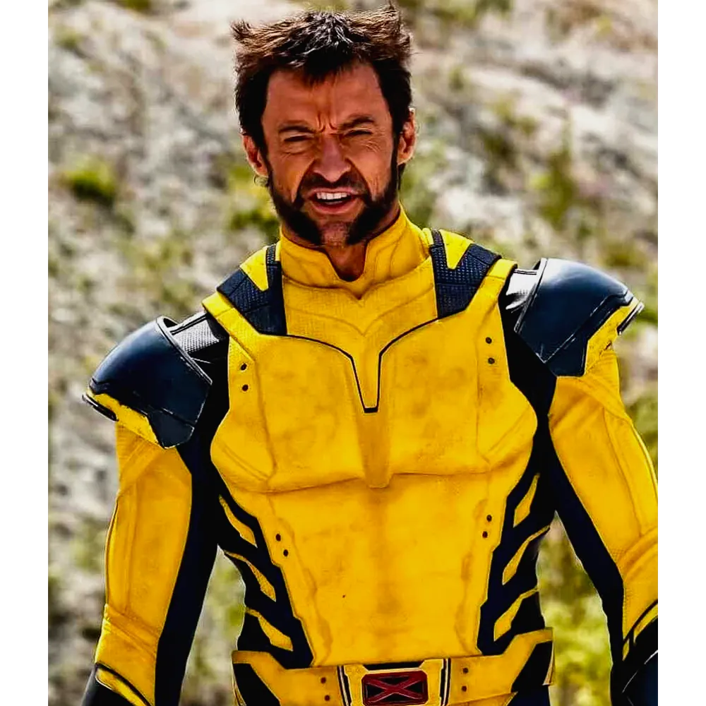 Hugh Jackman Wolverine Yellow and Blue Leather Jacket - Image 3