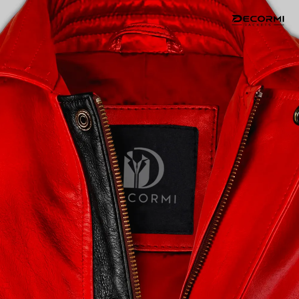 Michael Jackson Thriller Red And Black Leather Jacket - Image 3