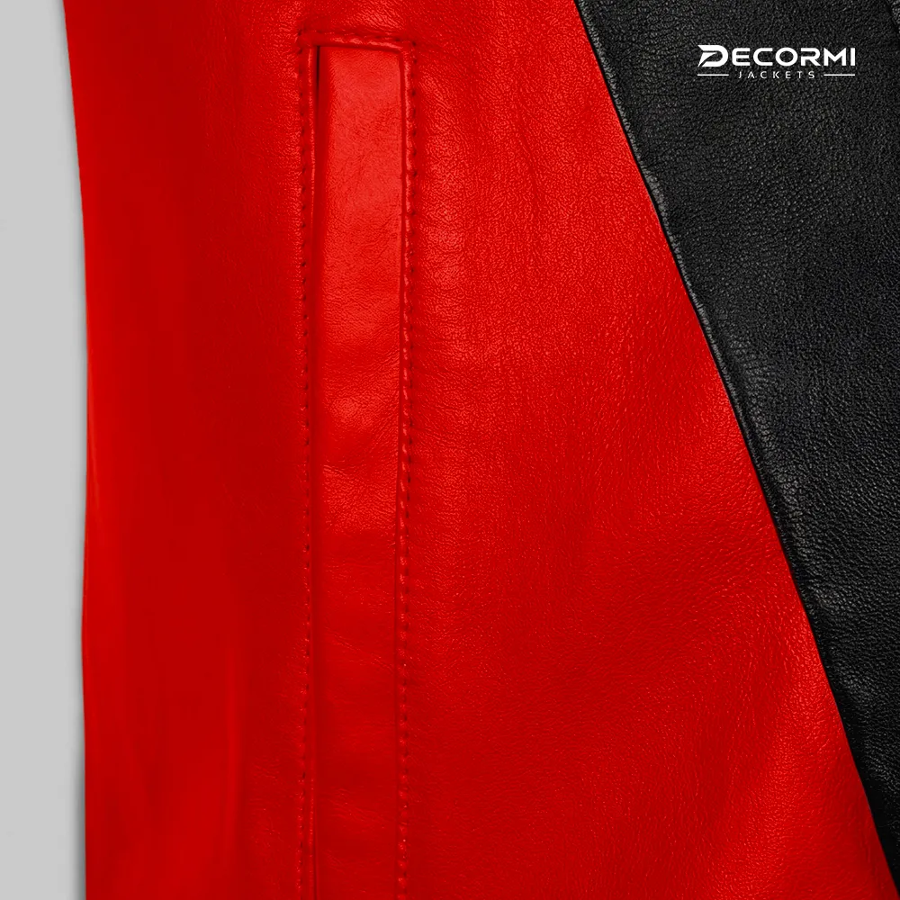 Michael Jackson Thriller Red And Black Leather Jacket - Image 4