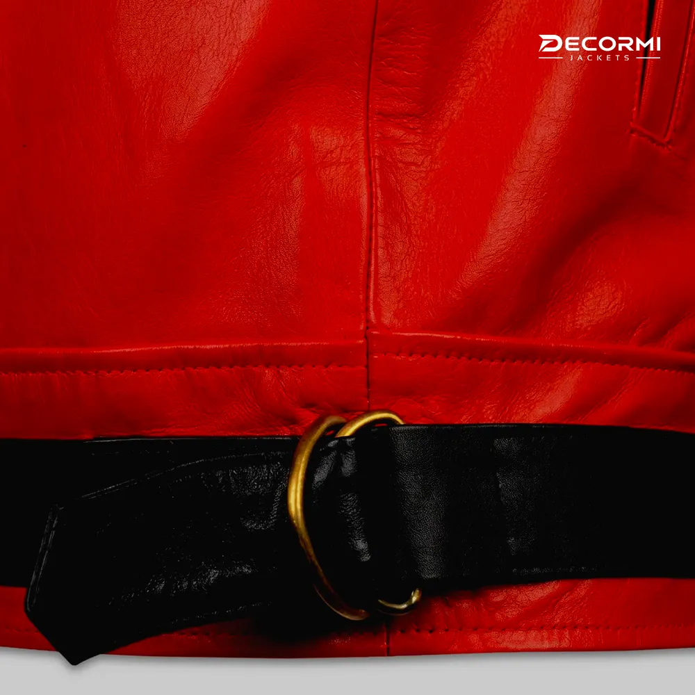 Michael Jackson Thriller Red And Black Leather Jacket - Image 6