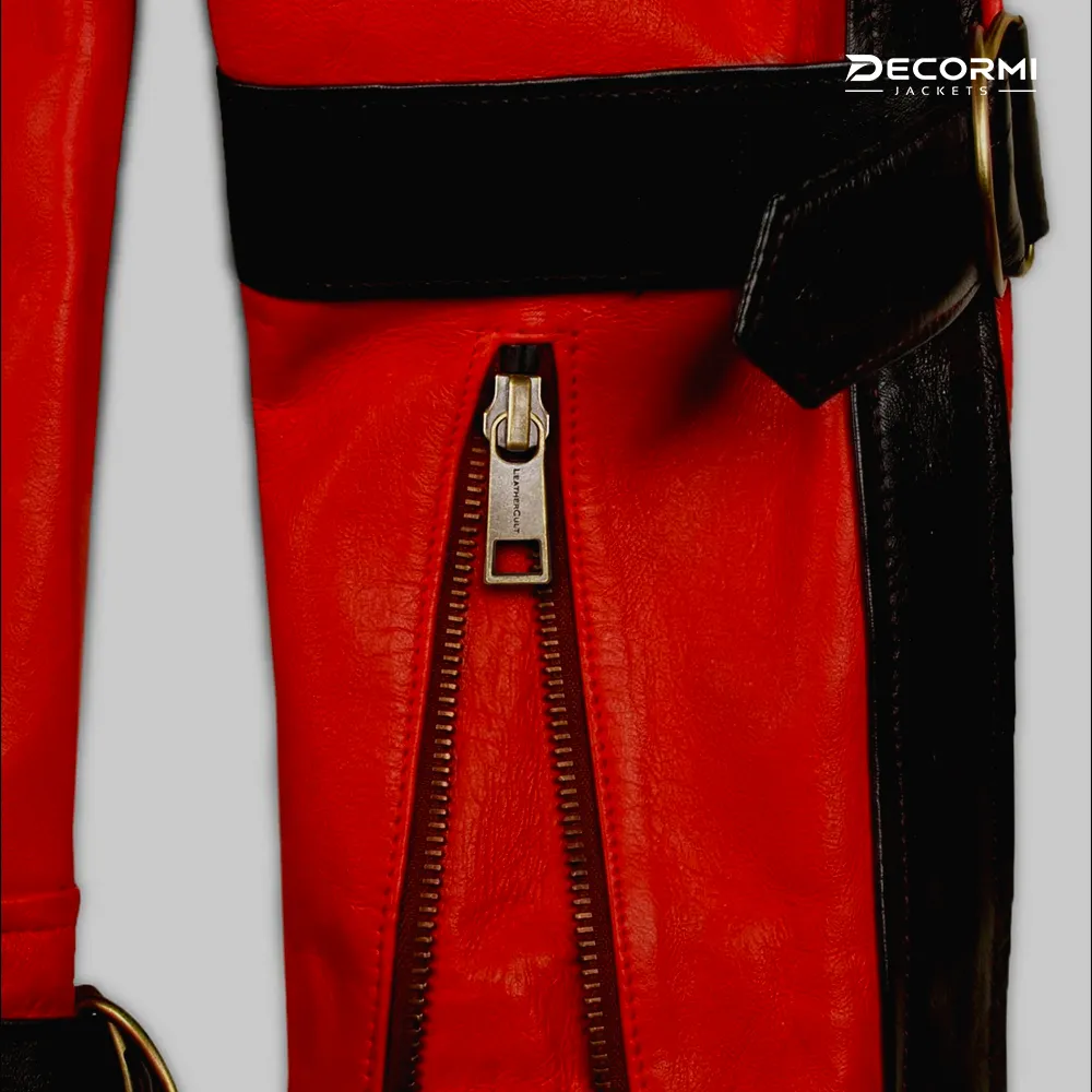 Michael Jackson Thriller Red And Black Leather Jacket - Image 7