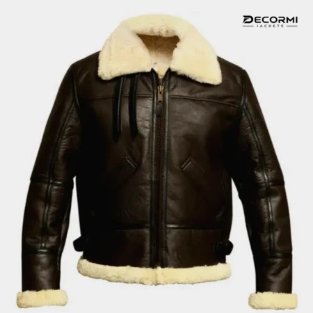 B3 Pilot Aviator Brown Bomber Leather Jacket