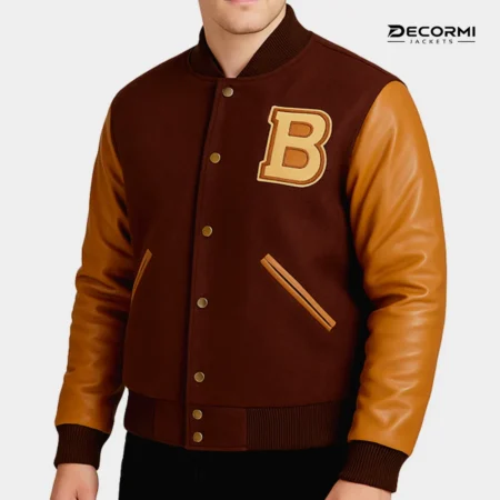 Richard Hotline Miami Brown Varsity Jacket